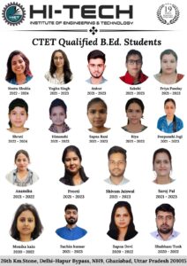 Hi-Tech B.Ed. Students Qualify CTET