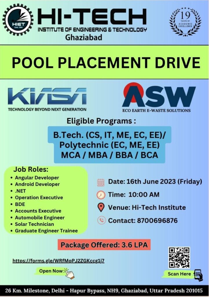 Pool Placement Drive (16-June-2023)
